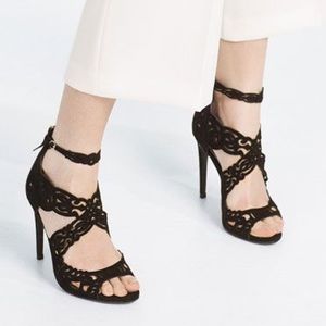 Zara Open Work Leather Sandal